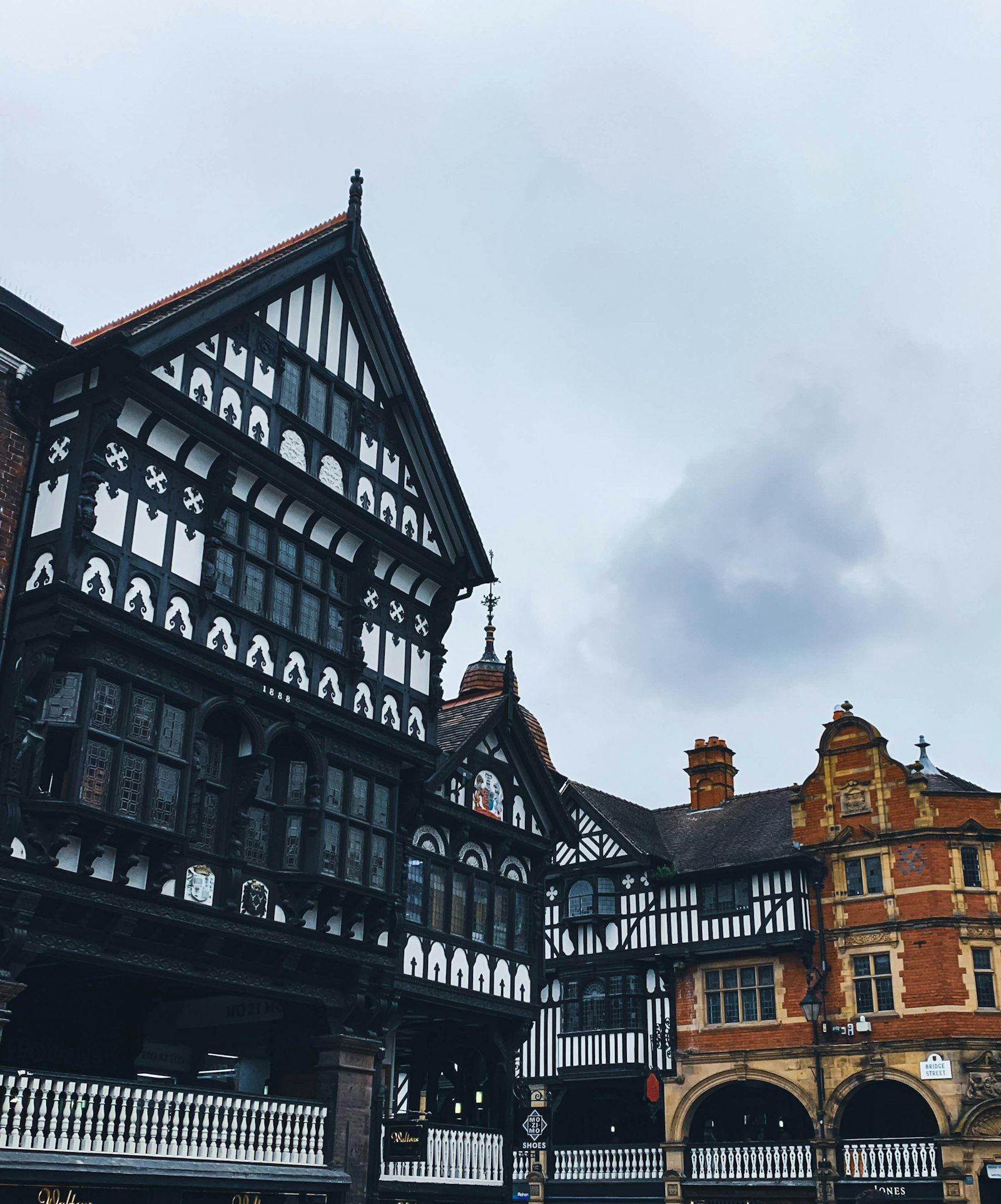 The black-and-white timbered Rows and the Eastgate clock in Chester