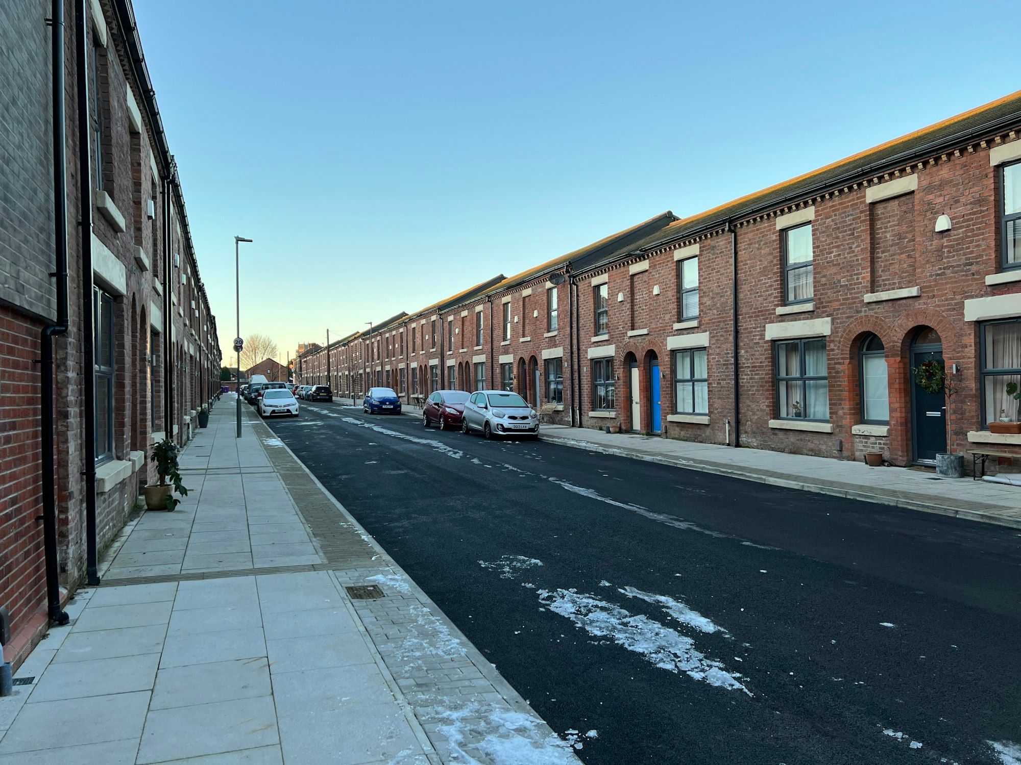 A street of Victorian terraced houses